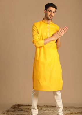 Contemporary Yellow Kurta Pajama image number 1